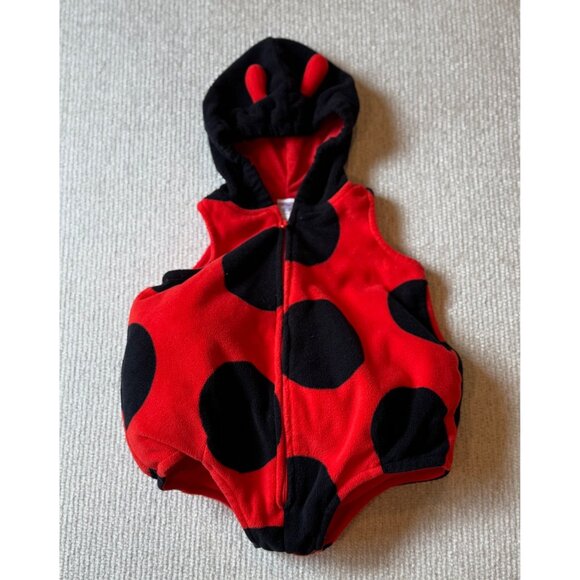 Carters Ladybug Halloween Costume Size 3-6 Month Plush Fleece Cozy Bodysuit - Picture 1 of 4